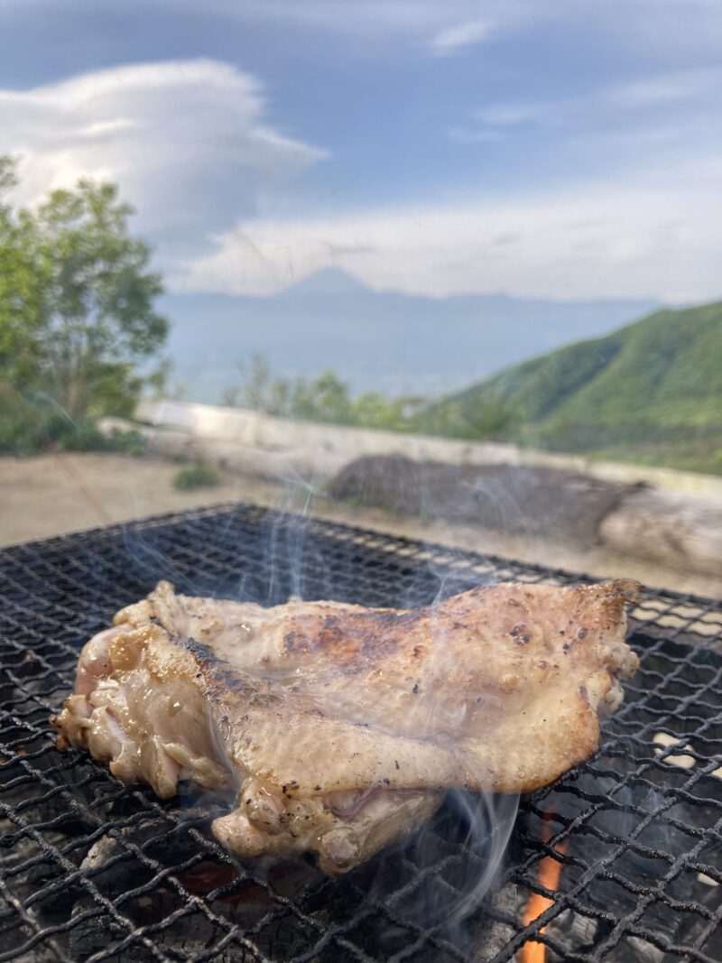 富士山を眺めながらBBQ